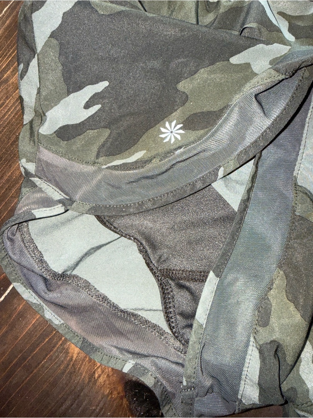 Athleta Camo Printed Mesh Racer Run Short Size Small 4” Inseam - Picture 5 of 5